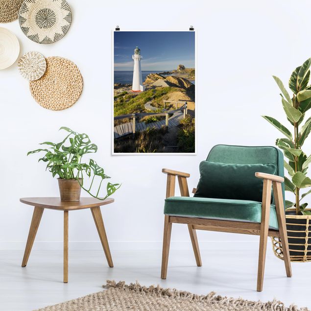 Prints landscape Castle Point Lighthouse New Zealand