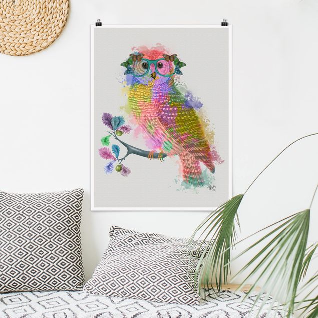 Nursery decoration Rainbow Splash Owl