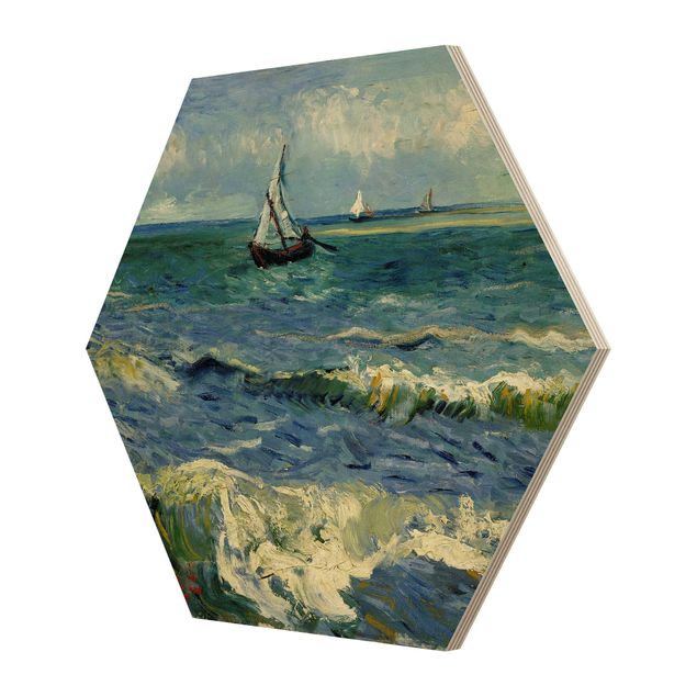 Wood prints landscape Vincent Van Gogh - Seascape Near Les Saintes-Maries-De-La-Mer