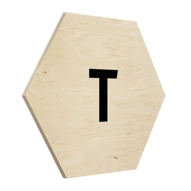 Wood prints Letter White T