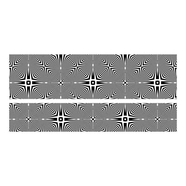 Adhesive film for furniture IKEA - Malm bed 160x200cm - Abstract Ornament Black And White