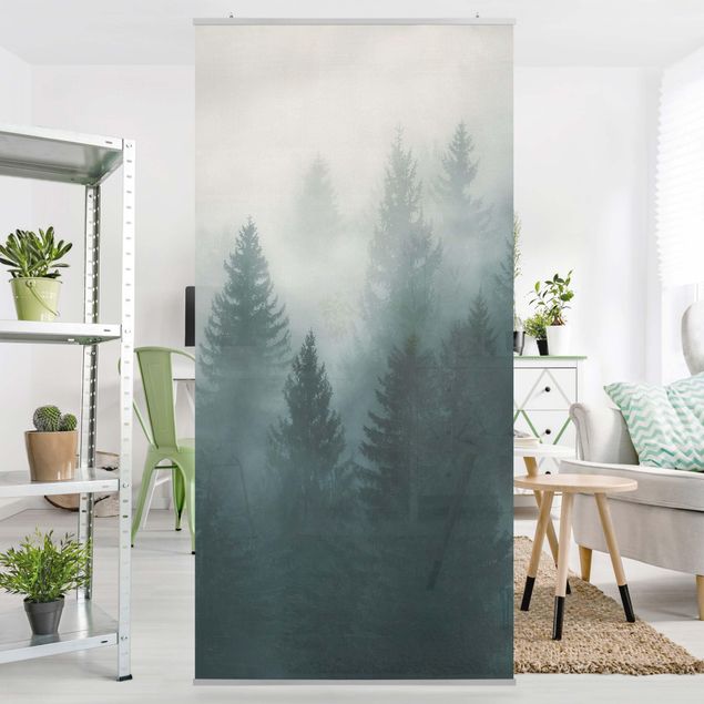 Room divider - Coniferous Forest In Fog