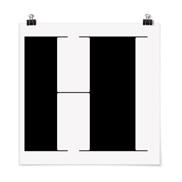 Posters black and white Antiqua Letter H