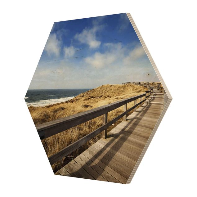 Wooden hexagon - Stroll At The North Sea