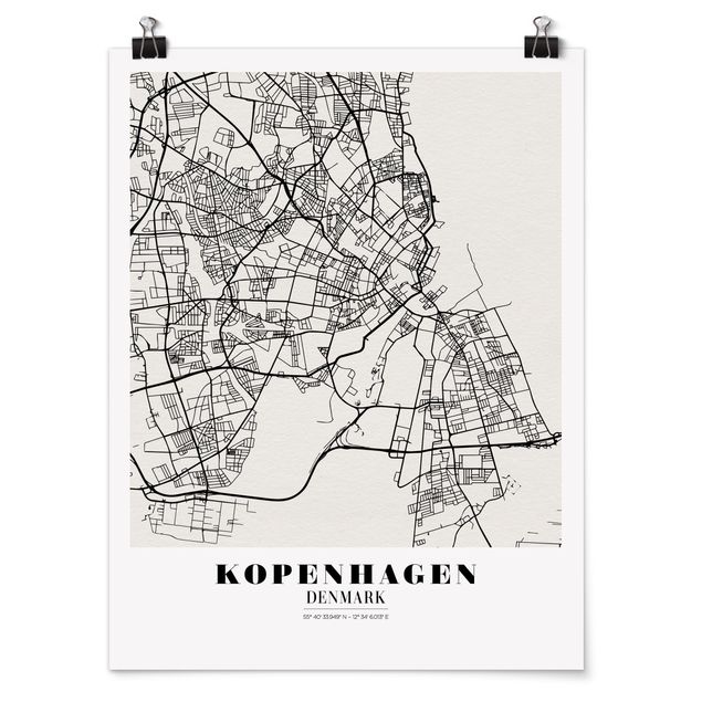 Quote wall art Copenhagen City Map - Classic
