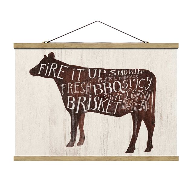 Shabby chic framed pictures Farm BBQ - Cow