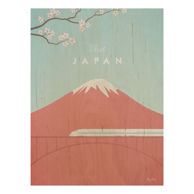 Wood prints flower Travel Poster - Japan