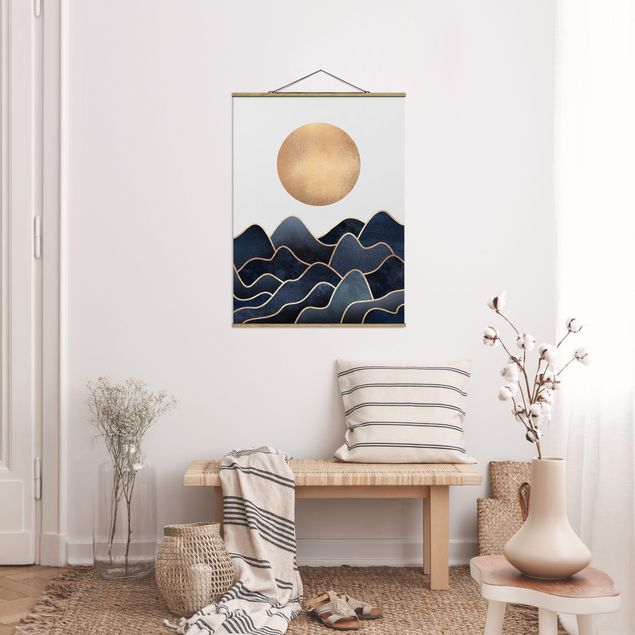 Landscape canvas prints Golden Sun Blue Waves