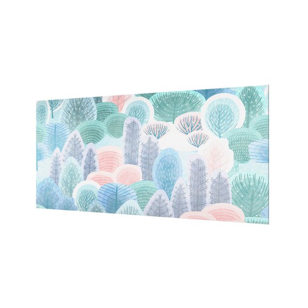 Splashback - Happy Forest In Pastel - Landscape format 2:1