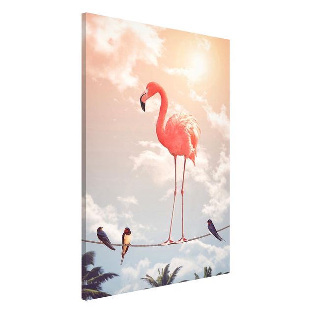 Landscape canvas prints Sky With Flamingo