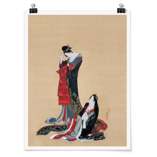 Art posters Katsushika Hokusai - Two Courtesans