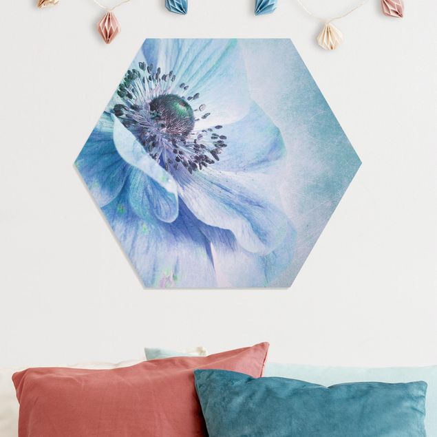 Floral canvas Flower In Turquoise