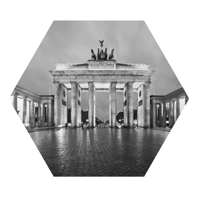 Black and white wall art Illuminated Brandenburg Gate II