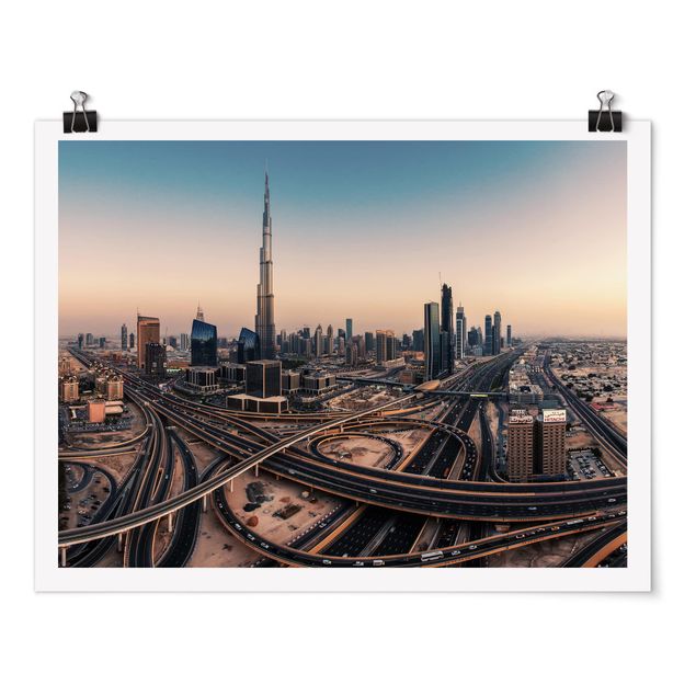 Skyline prints Abendstimmung in Dubai