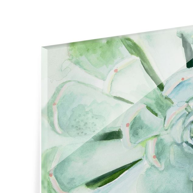 Glass Splashback - Succulent Watercolor Bright - Landscape 2:3