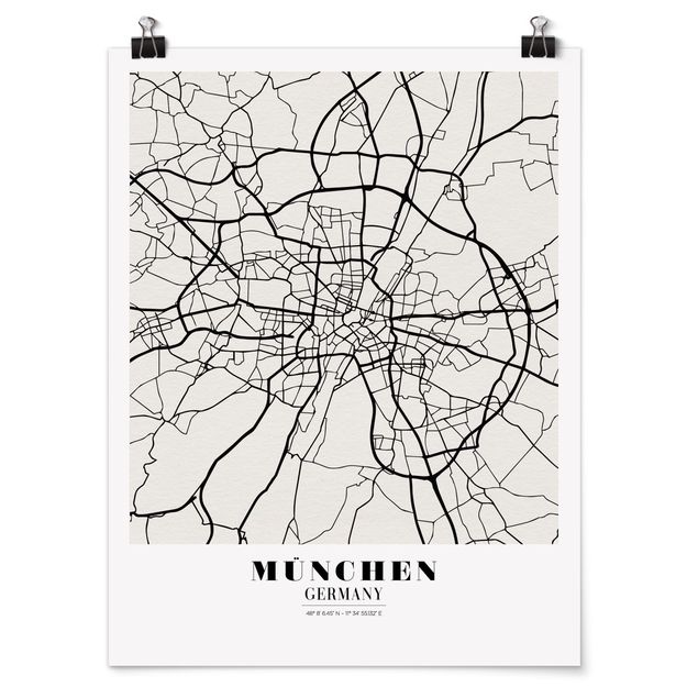 Framed quotes Munich City Map - Classic