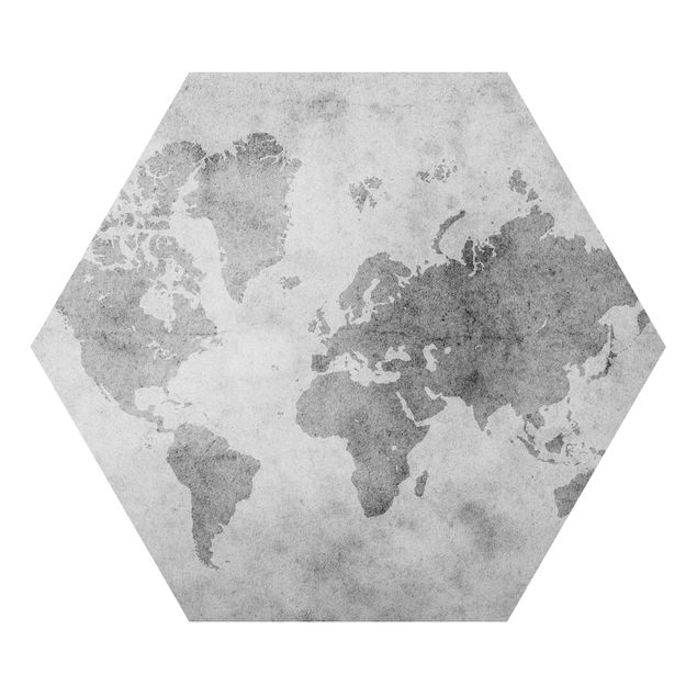 Black and white art Vintage World Map II