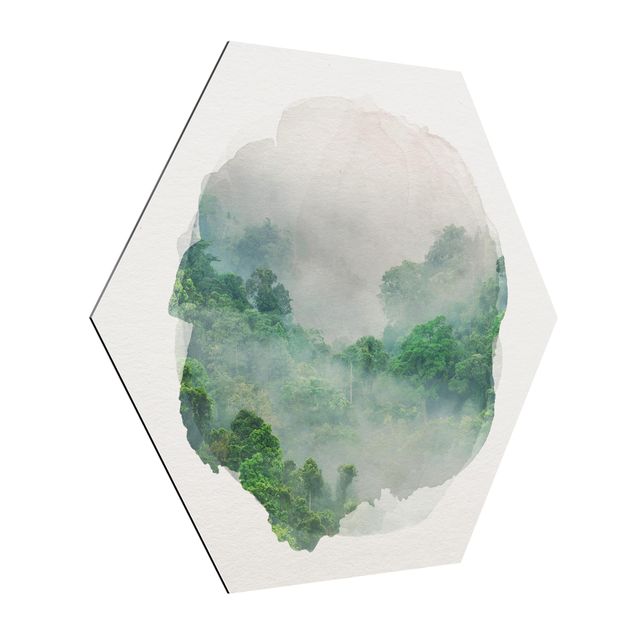Trees on canvas WaterColours - Jungle In The Mist