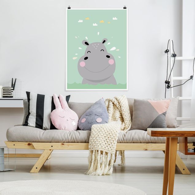 Prints animals The Happiest Hippo