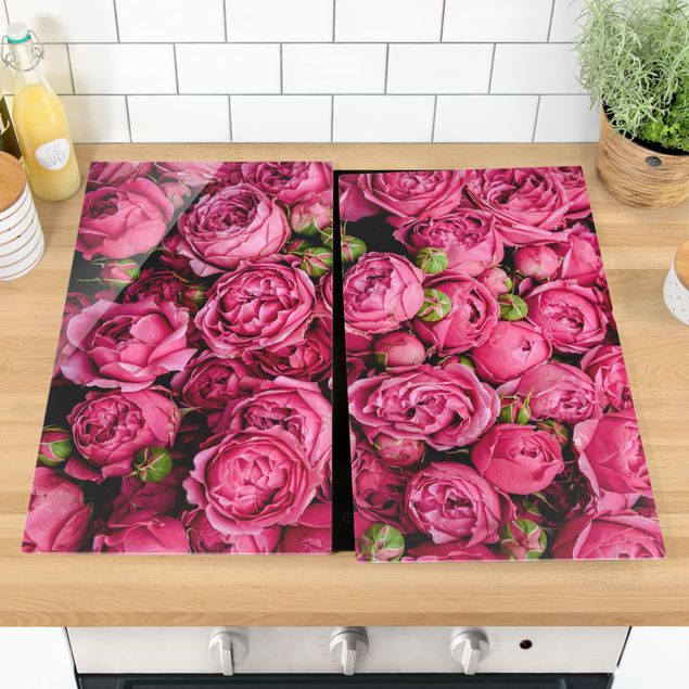 Stove top covers flower Pink Peonies