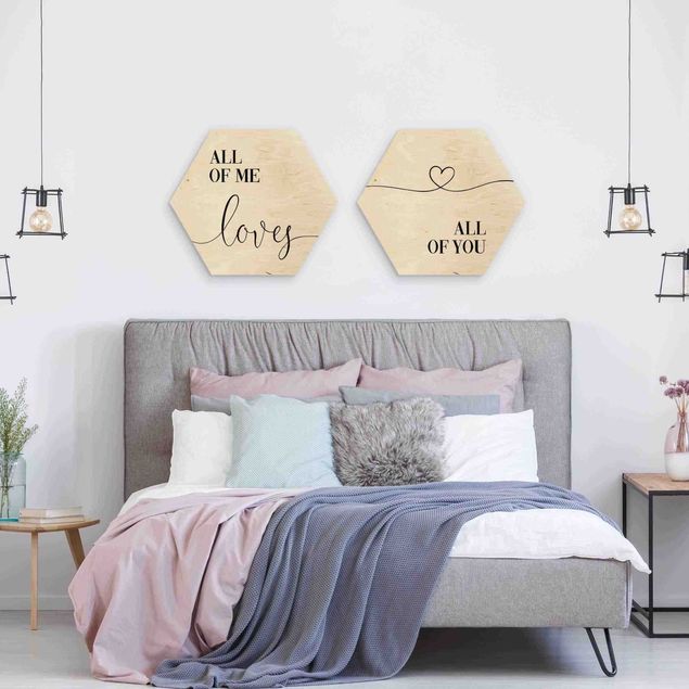 Wood prints sayings & quotes All Of Me Loves All Of You Set I