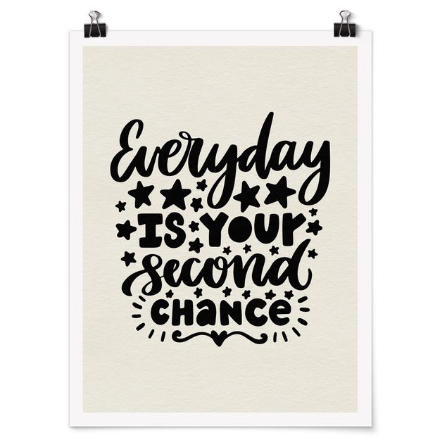Motivational quotes posters Everyday Is Your Second Chance