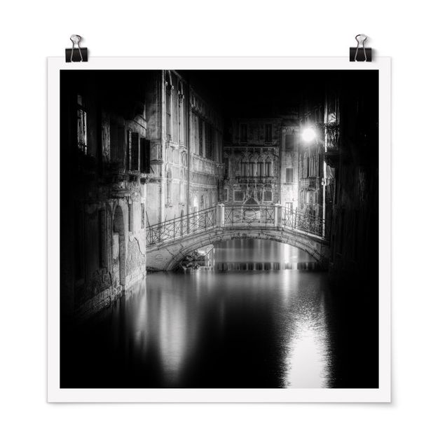 Posters black and white Bridge Venice