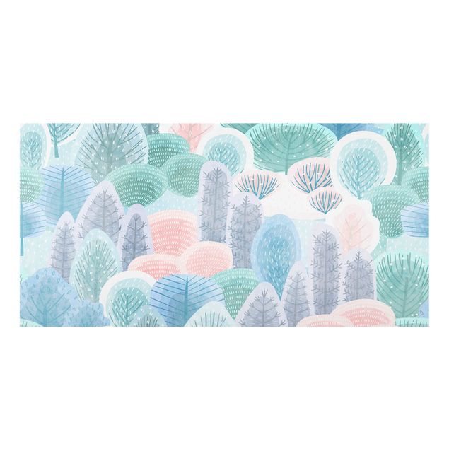 Splashback - Happy Forest In Pastel - Landscape format 2:1