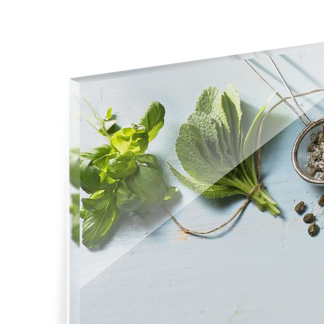 Glass Splashback - Bundled Herbs - Panoramic