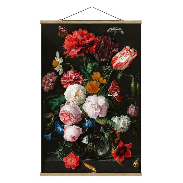 Vintage wall art Jan Davidsz De Heem - Still Life With Flowers In A Glass Vase