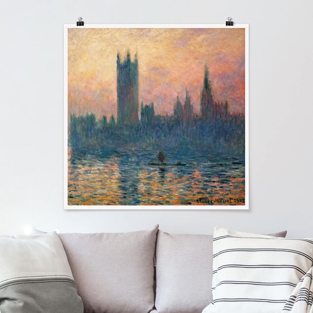 Abstract impressionism Claude Monet - London Sunset