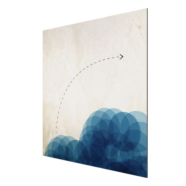 Abstract canvas wall art Abstract Shapes - Circles In Blue