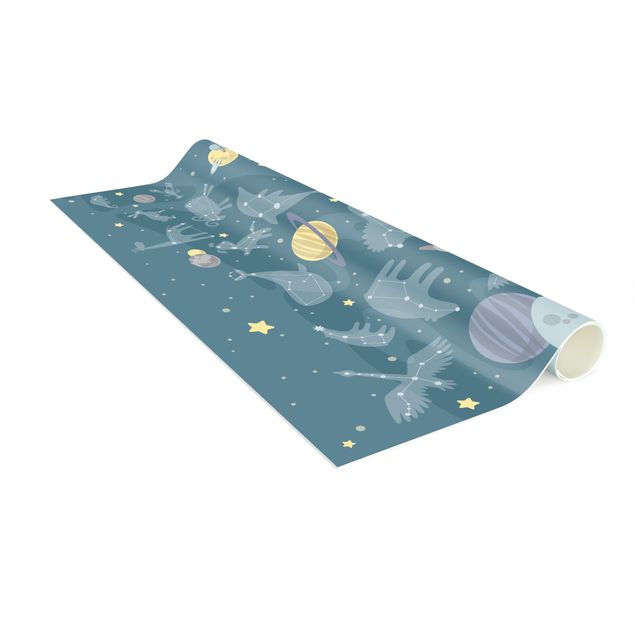 contemporary rugs Planets With Zodiac And Rockets