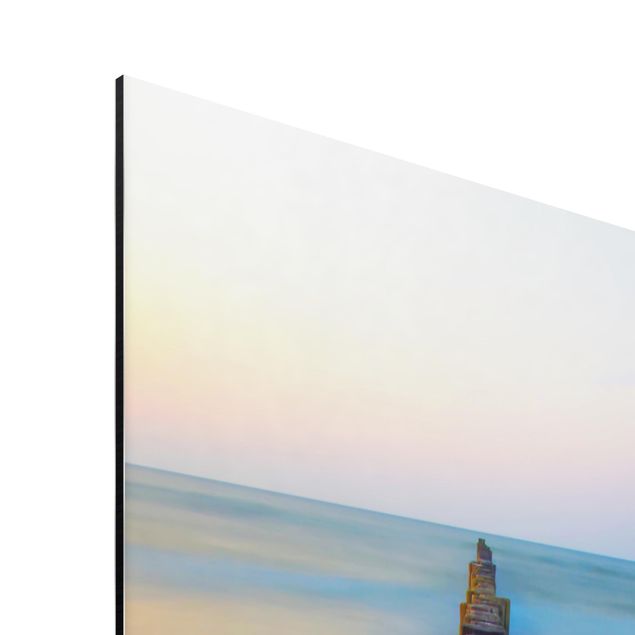 Modern art prints Groynes At Sunset At The Ocean