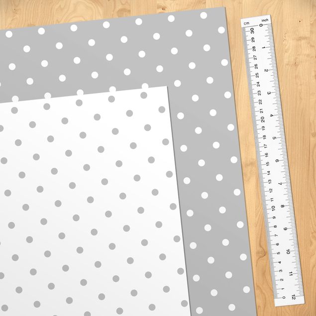 Adhesive films for furniture grey Dotted Pattern Set In Grey And White