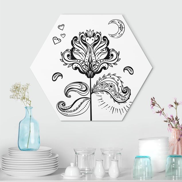 Kitchen Lotus With Moon And Hearts