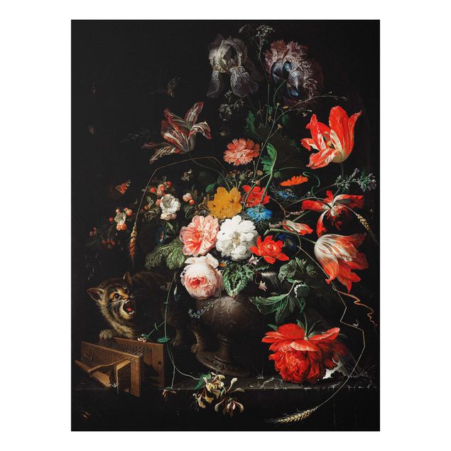 Cat prints Abraham Mignon - The Overturned Bouquet