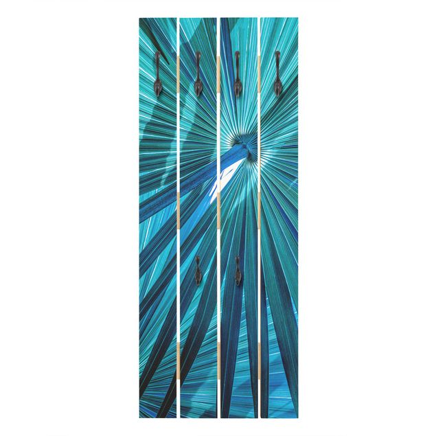 Wall coat hanger Tropical Plants Palm Leaf In Turquoise