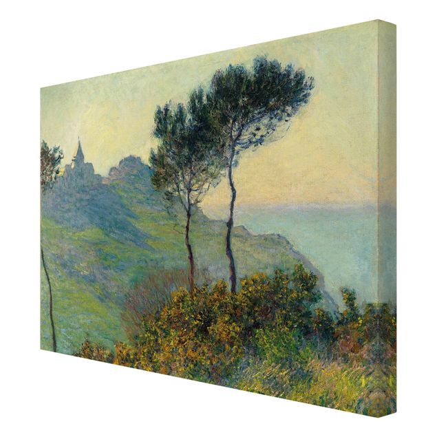 Mountain canvas wall art Claude Monet - The Church Of Varengeville At Evening Sun