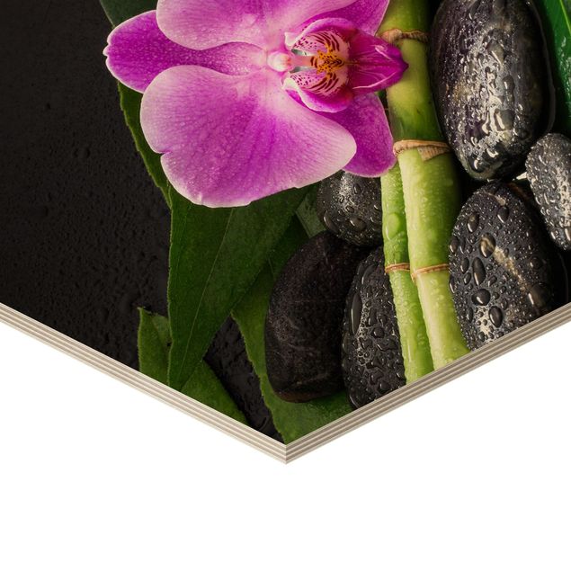 Uwe Merkel Green Bamboo With Orchid Blossom