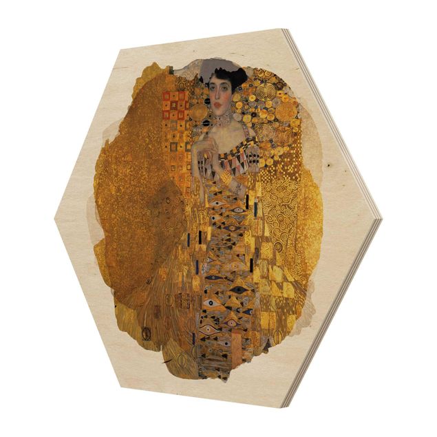 Wood photo prints WaterColours - Gustav Klimt - Portrait Of Adele Bloch-Bauer I