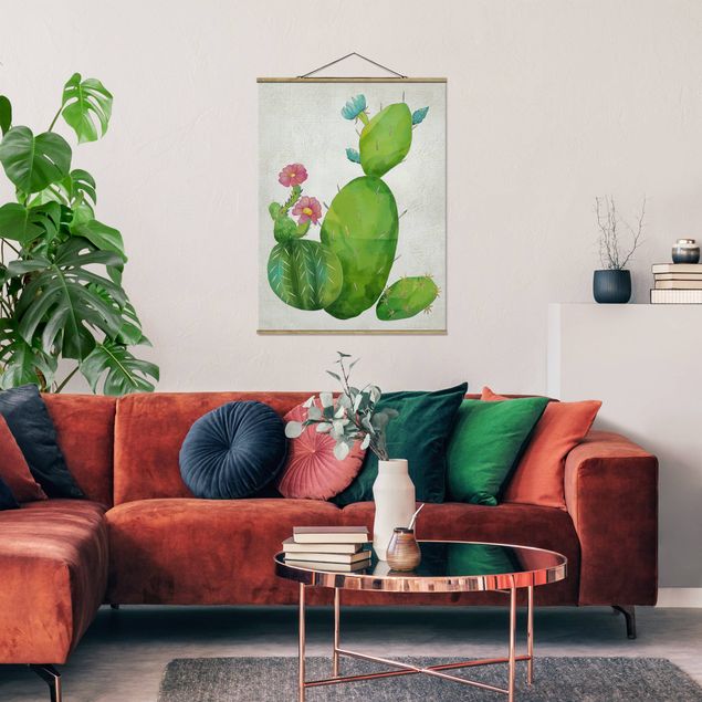 Family print Cactus Family In Pink And Turquoise
