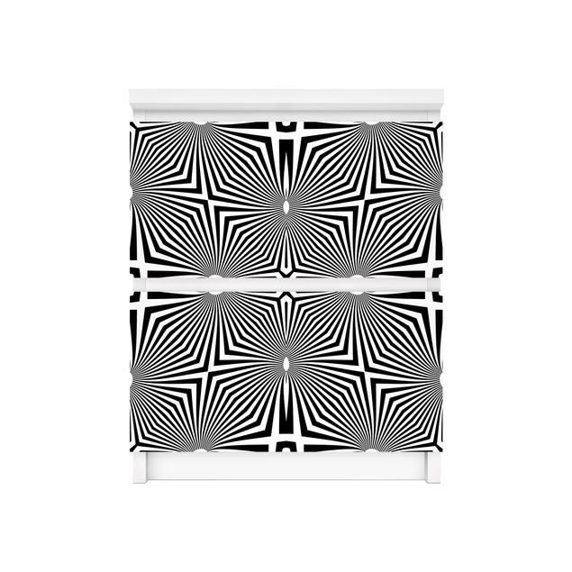 Adhesive films black and white Abstract Ornament Black And White