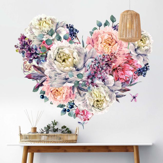 Kitchen Watercolour Heart Blossoms Bouquet XXL