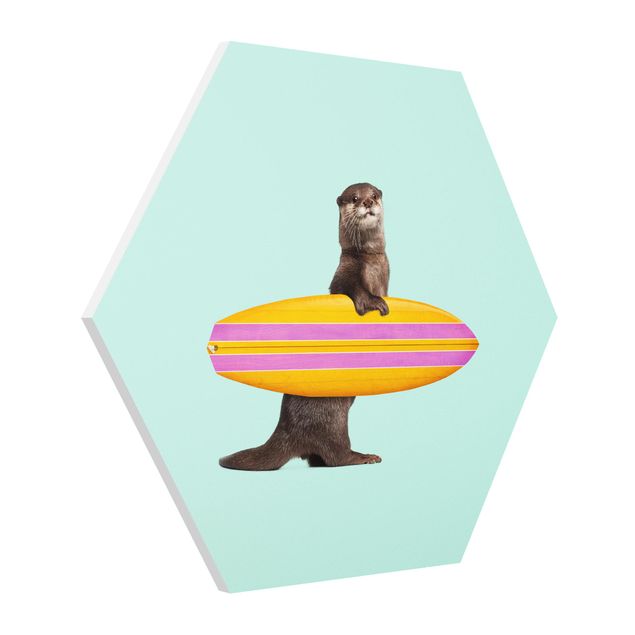 Animal canvas Otter With Surfboard