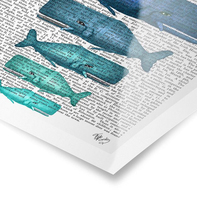 Prints Animal Reading - Whale Family