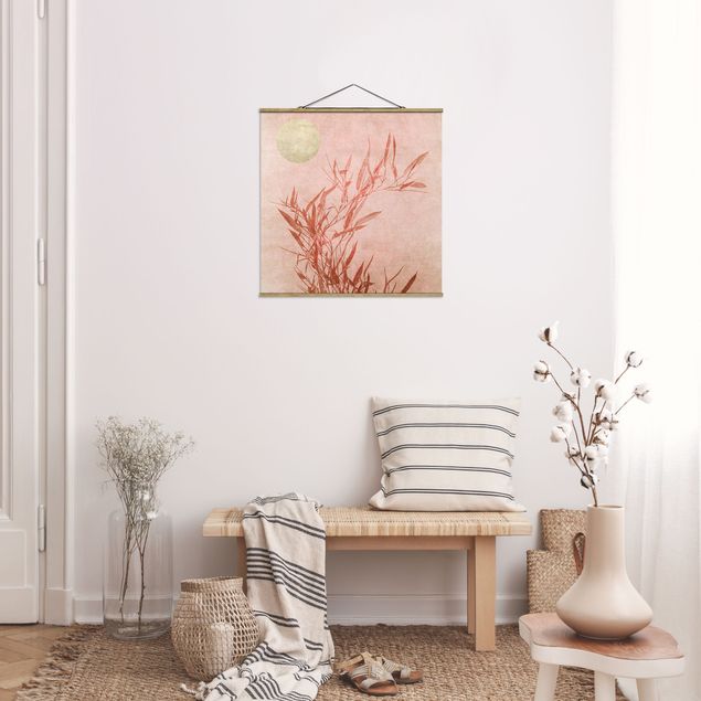 Landscape canvas prints Golden Sun Pink Bamboo