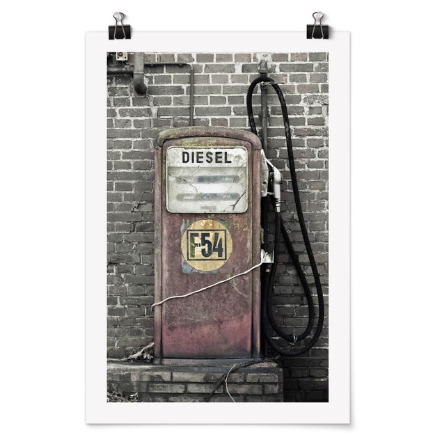Retro wall art Gas station