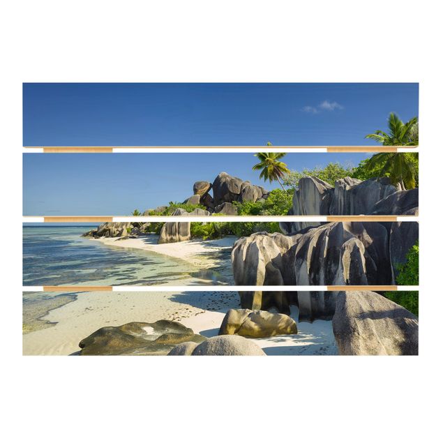 Wood prints beach Dream Beach Seychelles