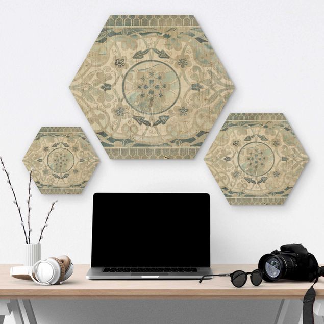 Wooden hexagon - Wood Panels Persian Vintage I